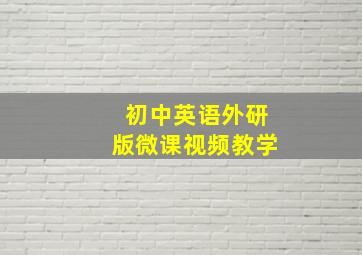 初中英语外研版微课视频教学