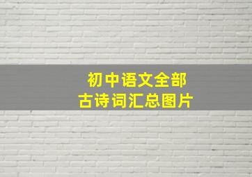 初中语文全部古诗词汇总图片