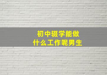 初中辍学能做什么工作呢男生