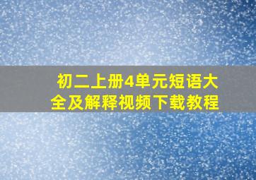 初二上册4单元短语大全及解释视频下载教程