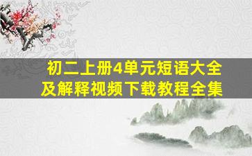 初二上册4单元短语大全及解释视频下载教程全集