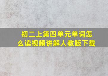 初二上第四单元单词怎么读视频讲解人教版下载