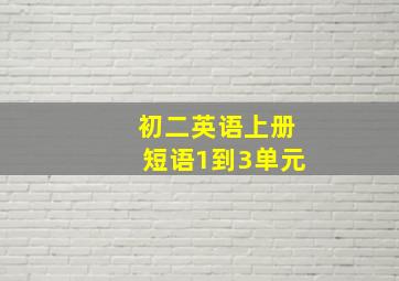 初二英语上册短语1到3单元