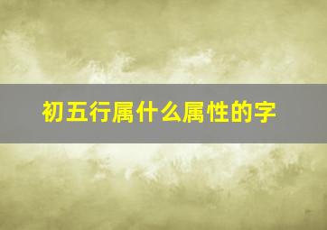 初五行属什么属性的字