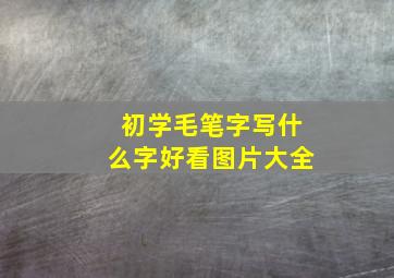 初学毛笔字写什么字好看图片大全