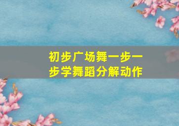 初步广场舞一步一步学舞蹈分解动作