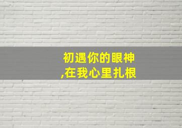 初遇你的眼神,在我心里扎根