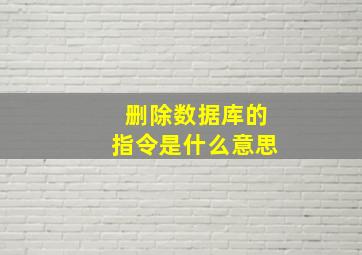 删除数据库的指令是什么意思