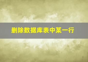 删除数据库表中某一行