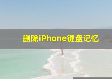 删除iPhone键盘记忆