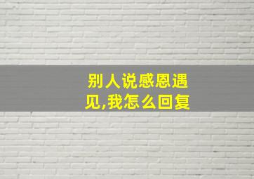 别人说感恩遇见,我怎么回复