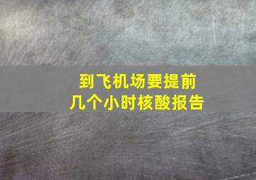 到飞机场要提前几个小时核酸报告