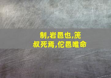 制,岩邑也,箎叔死焉,佗邑唯命