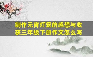 制作元宵灯笼的感想与收获三年级下册作文怎么写