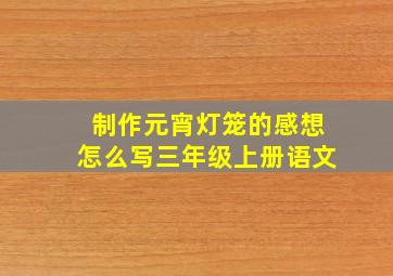 制作元宵灯笼的感想怎么写三年级上册语文