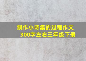 制作小诗集的过程作文300字左右三年级下册