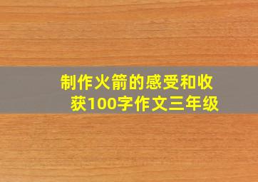 制作火箭的感受和收获100字作文三年级