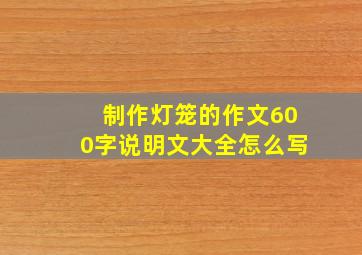 制作灯笼的作文600字说明文大全怎么写