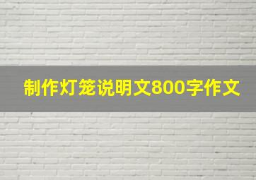 制作灯笼说明文800字作文