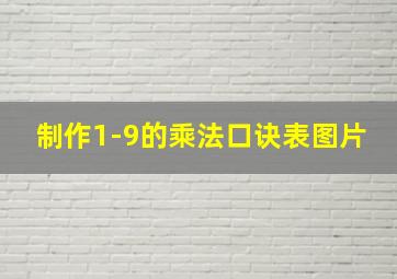 制作1-9的乘法口诀表图片