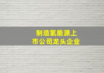 制造氢能源上市公司龙头企业