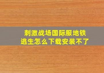 刺激战场国际服地铁逃生怎么下载安装不了