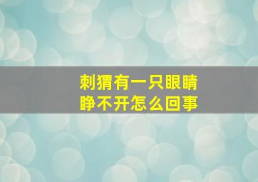 刺猬有一只眼睛睁不开怎么回事