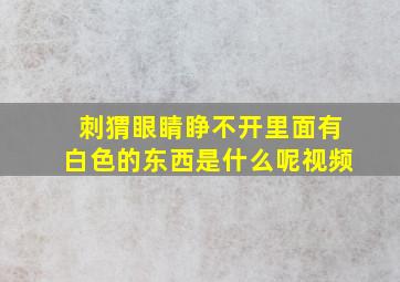 刺猬眼睛睁不开里面有白色的东西是什么呢视频