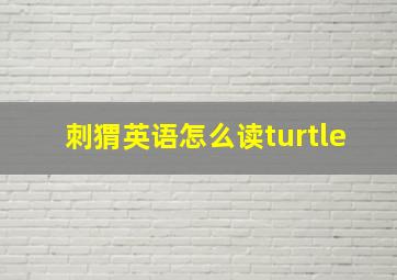 刺猬英语怎么读turtle