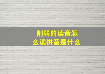 削弱的读音怎么读拼音是什么