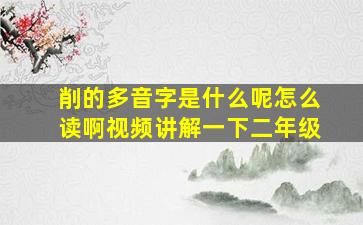 削的多音字是什么呢怎么读啊视频讲解一下二年级