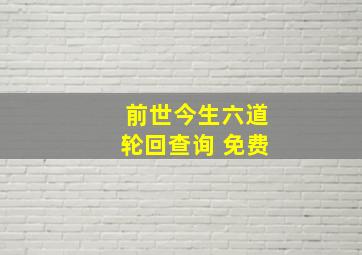 前世今生六道轮回查询+免费