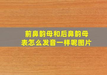 前鼻韵母和后鼻韵母表怎么发音一样呢图片