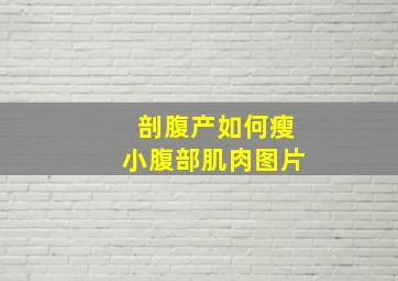 剖腹产如何瘦小腹部肌肉图片