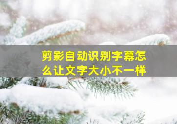 剪影自动识别字幕怎么让文字大小不一样