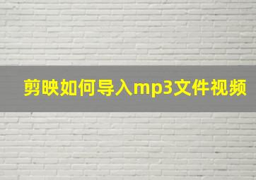 剪映如何导入mp3文件视频