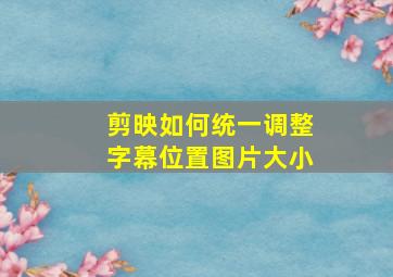 剪映如何统一调整字幕位置图片大小