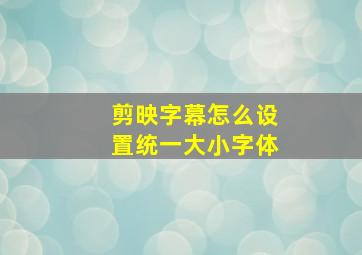 剪映字幕怎么设置统一大小字体