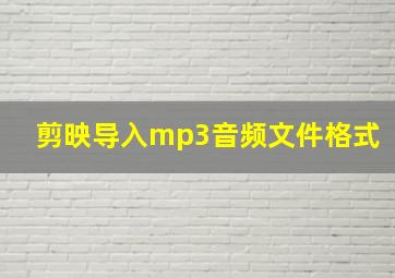 剪映导入mp3音频文件格式