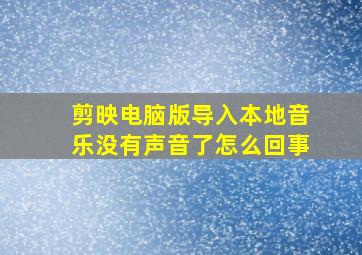 剪映电脑版导入本地音乐没有声音了怎么回事