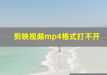 剪映视频mp4格式打不开