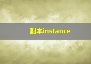 副本instance