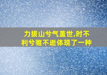 力拔山兮气盖世,时不利兮骓不逝体现了一种