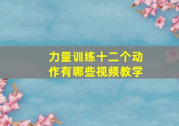 力量训练十二个动作有哪些视频教学