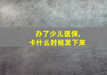 办了少儿医保,卡什么时候发下来