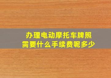 办理电动摩托车牌照需要什么手续费呢多少