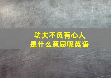 功夫不负有心人是什么意思呢英语