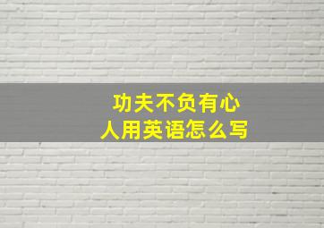 功夫不负有心人用英语怎么写