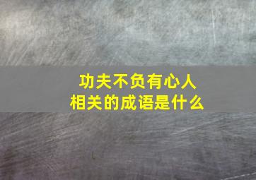 功夫不负有心人相关的成语是什么