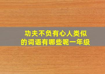 功夫不负有心人类似的词语有哪些呢一年级